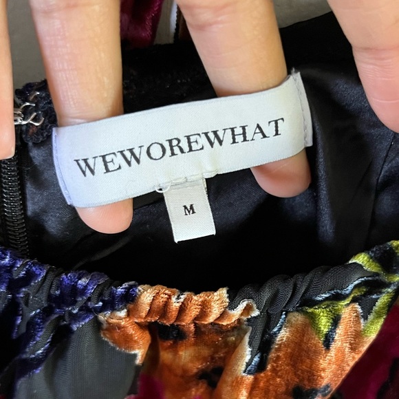 WeWoreWhat Velvet Flocked Cut Out Mini Dress Black Multi Size M - Picture 10 of 15